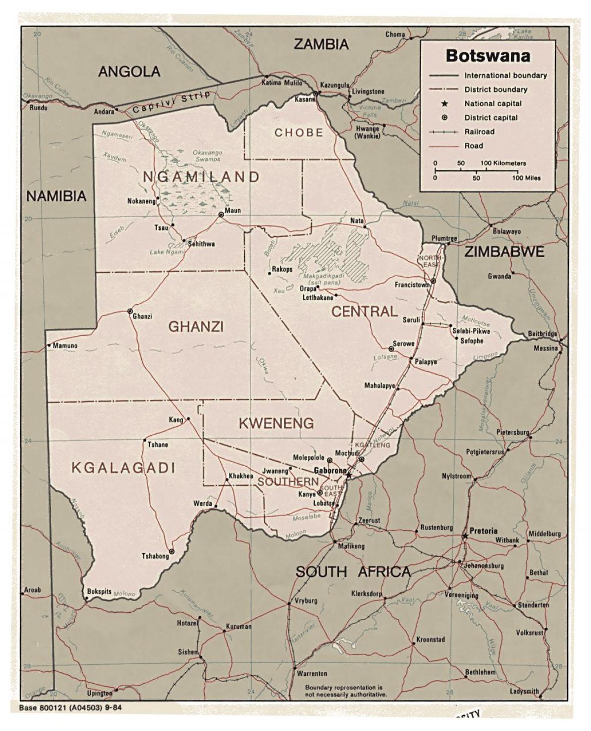 детальна карта Ботсвани