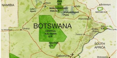 Карта Ботсвани заповідників 