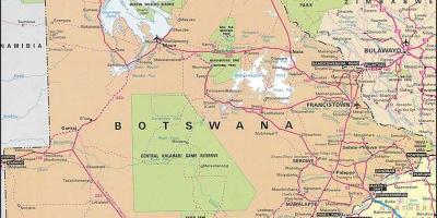 Карта Ботсвани карті з відстанями