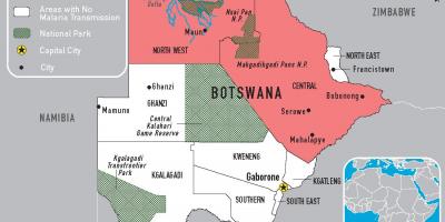 Карта Ботсвани малярії