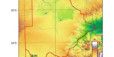 Карта Ботсвани фізичної