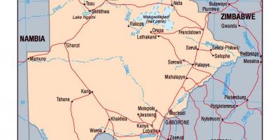 Карта Ботсвани політичних