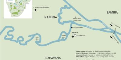 Карта касане Ботсвани